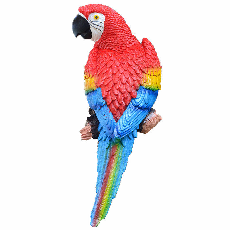 Cross-border supply simulation half-face parrot tree pendant wall decorations wall hanging bird model resin crafts