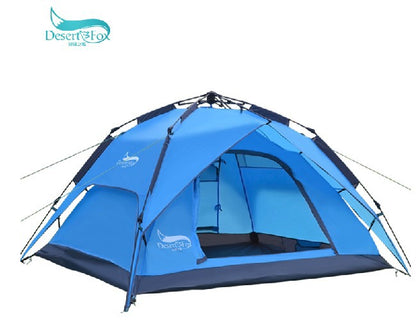 Desert Fox outdoor camping tent 3-4 people fully automatic tent double rainproof multi-person camping tent