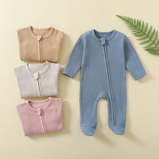 Baby jumpsuit autumn and winter baby crawling clothes long-sleeved zipper crawling clothes newborn clothes fart clothes baby pajamas