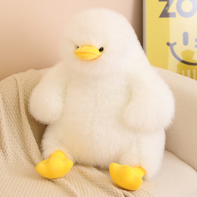 Cute duck doll fluffy big doll cute big yellow duck plush toy as a girlfriend's bedside pillow