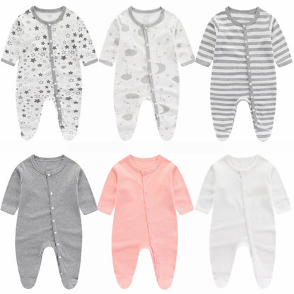 Newborn baby clothes newborn pure cotton pajamas romper spring and autumn baby monk clothes summer baby jumpsuit