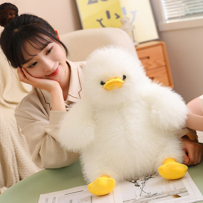 Cute duck doll fluffy big doll cute big yellow duck plush toy as a girlfriend's bedside pillow