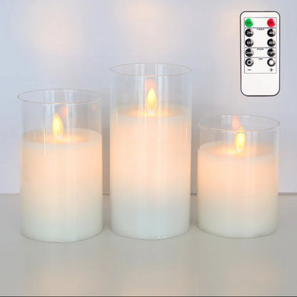 Electroplated glass electronic candle holder European romantic wedding hotel party candle holder decorative ornaments LED simulation wax