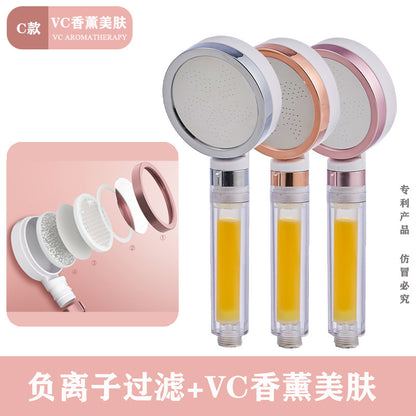 Wholesale shower filter chlorine removal nozzle bathroom water heater shower handheld pressurized shower bath beauty VC shower head