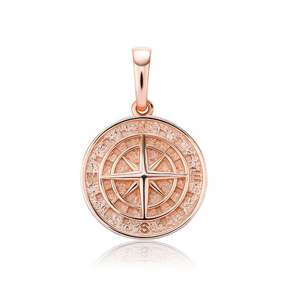 European and American Amazon hot selling 925 silver compass compass hip hop pendant necklace jewelry accessories men and women necklace