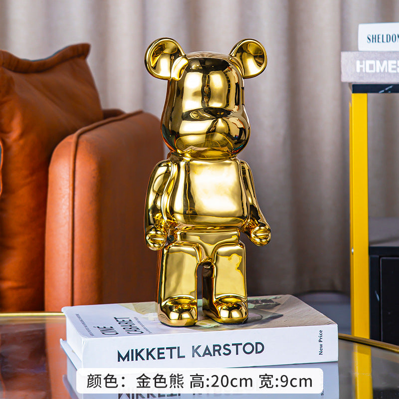 Violent bear ornaments living room light luxury desktop floor-standing ceramic high-end home children's room decoration piggy bank gift