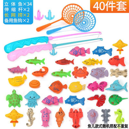 Induction fish children's luminous fishing toy boys and girls baby magnetic fishing pool set 136 years old