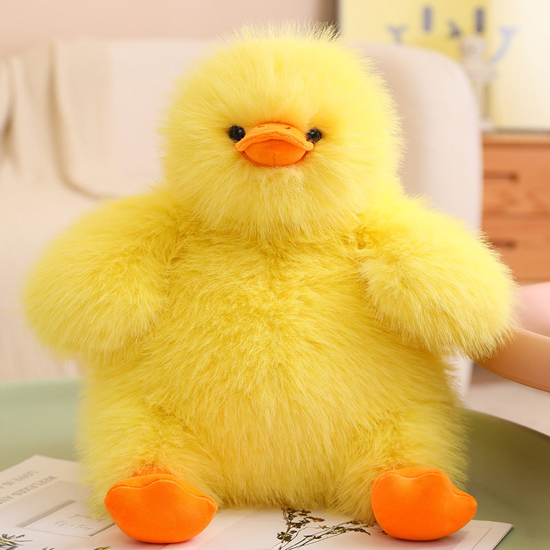 Cute duck doll fluffy big doll cute big yellow duck plush toy as a girlfriend's bedside pillow